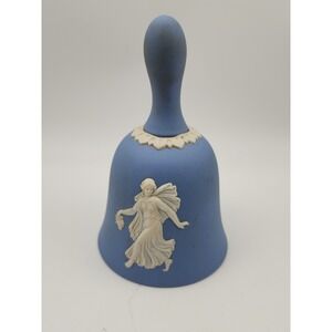 Vintage Wedgwood Blue Jasperware Bell Dancing Hours Nymph Danbury Mint England